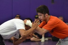 Isaiah, during a visit to Lemoore, after he won his first NCAA title.